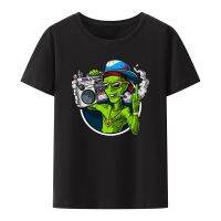 Alien Stoner Middle Finger Classic Modal Print T-Shirt Men Women Summer Y2k Breathable Tops Hip-hop Street Fashion Hipster Shirt