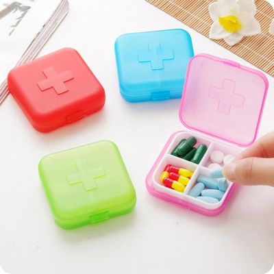 4 Compartments Travel Pill BoxPill Organizer Moisture Proof Small Pill Case for Pocket Purse Daily Portable Medicine VitaminBox