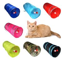 Pet Cat Toy Tunnel 2 Holes Play Tubes Balls Collapsible Crinkle Kitten Toys Puppy Ferrets Rabbit Play Dog Tunnel Tubes Fold Toys