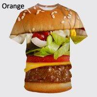 Summer Fashion FunnySummer New Fast Food 3D Printed Mens Short-sleeved Round Neck Shirt T-shirt Casual Hip-hop