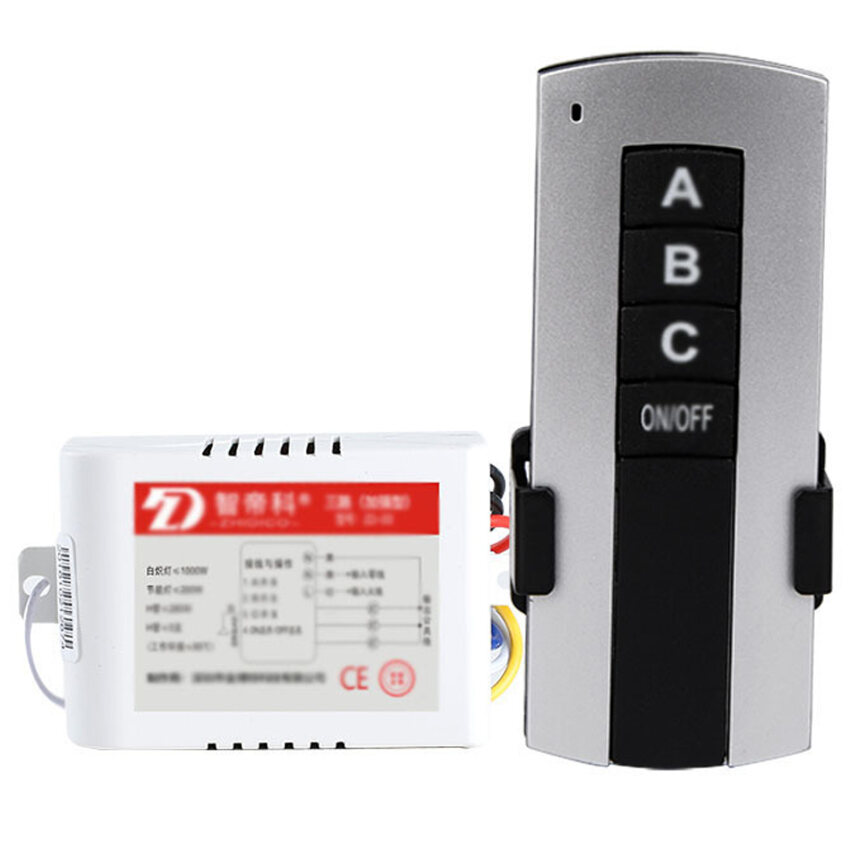 1/2/3 Channel Switch ON/OFF 110/220V Wireless Remote Control Switch Receiver Transmitter for Lamp Light Electrical Equipments