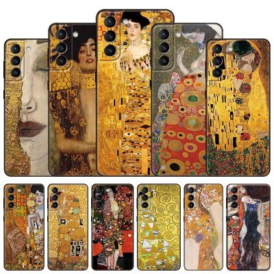 Art Gustav Klimt Phone Case For Samsung Galaxy S22 Pro S21 S20 FE Ultra S10 Lite S10 S10E S9 S8 Plus Soft TPU Black Cover Phone Cases