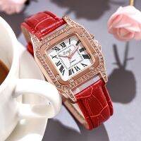 【YF】☂✴☏  YIKAZE Womens Watches Leather Ladies Wristwatches Rhinestone for Female