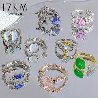 【YF】 17KM-Y2K Drip Rings Set para as Mulheres Kpop Anéis de Cristal Geométrico Ângulo do Coração Jóias Moonstone Acessórios Bonitos 2022