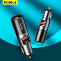 Baseus 120W ที่ชาร์จแบตในรถ QC 3.0 PD 3.0 USB เครื่องชาร์จโทรศัพท์ในรถที่ชาร์จแบตในรถสำหรับ14 13 12 11 Pro Max เหมาะสำหรับ Samsung ที่เหมาะกับเครื่องชาร์จโทรศัพท์มือถือ Xiaomi