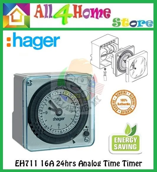HAGER EH711 16A 24hrs Analog Time Timer Switch Lazada