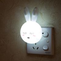 Cartoon Rabbit LED Night Light AC110-220V Switch Wall Night Lamp With US Plug Gifts For Kid/Baby/Children Bedroom Bedside Lamp Night Lights
