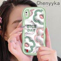 Chenyyka เคส A71 A01 A10ปลอกสำหรับ Samsung ลายการ์ตูนดอกไม้สีครีม3มิติลายคลื่นขอบป้องกันเลนส์กล้องเคสโทรศัพท์แบบใสสีสันสดใสเคสนิ่มโปร่งใสกรอบซิลิโคนกันกระแทก