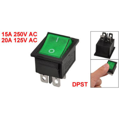 KCD4 DPST ON-OFF 4 Pin Terminals Rocker Boat Switch 15A/20A AC 250V/125V