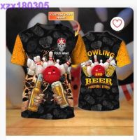 Customized Bowling T Shirt, 3D All Over Printed Bowling And Beer Shirts For Men And Women, Bowling Lover Gifts