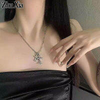 Zhu Xia สร้อยคออเนกประสงค์,จี้เหล็กไทเทเนียมฮิปฮอประดับสูงระดับสูงระดับฮิปฮอปอุปกรณ์เสริมโซ่เสื้อกันหนาวหญิง