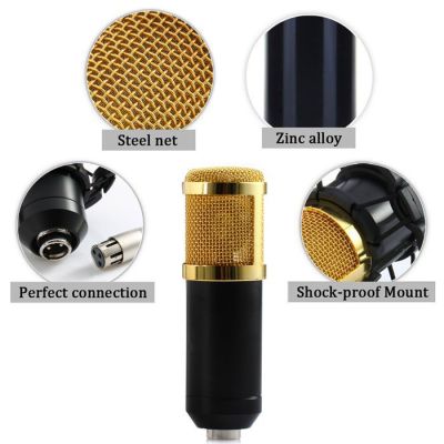 ไมค์อัดเสียง Nubwo M21 Microphone Condenser (สีดำ) + ชุดขาตั้ง (ฺBM800)