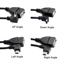 10X USB Mini 5 Pin Male Ke USB 2.0 Female Jack HOST OTG Ekstensi Adaptor Konektor Kabel 15 Cm atas/Bawah/Kiri/Kanan Sudut