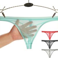 【YF】∋  Transparent G-strings Men See Through Ultra-thin Breathable Male Gauze Thongs Underpants Low Waist Erotic Panties