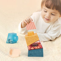 เด็กวัยหัดเดิน Montessori ของเล่นเด็ก Sensory Stacking Building Blocks Tower เด็กของเล่นเพื่อการศึกษาสำหรับ2-4Y เด็ก Fine Motor Skills