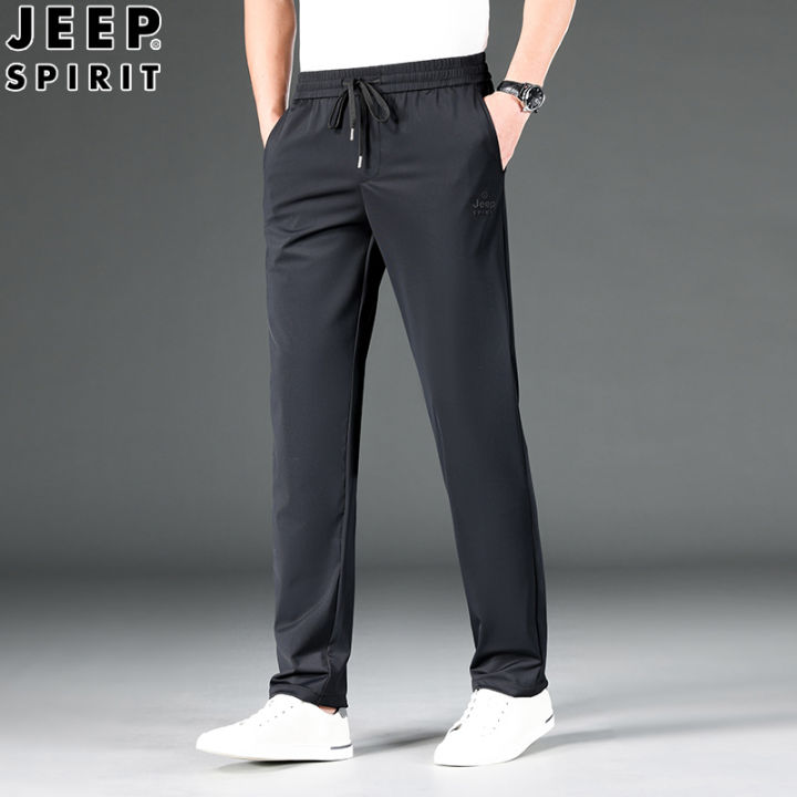 JEEP SPIRIT Men's Pants Oversized Summer New Extra Large Thin Ice Silk ...