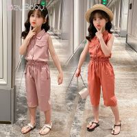 CozyBaby Kids Girls Set 2Pcs Set Summer Korean Set Sleeveless Suit Clothes Set Girls Fashion Set Kids Clothes