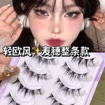 5 Pairs Manga False Eyelashes Transparent Stem Cross False Eyelashes Lashes  Extensions Manga Anime Makeup Beauty Cosmetic