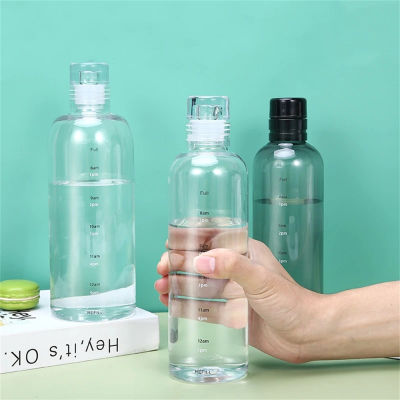 Gym Water Bottle With Handle Insulated Sports Bottle For Cold Drinks Leakproof Water Bottle Sports Water Bottle With Time Scale Drop-Resistant Drink Cup