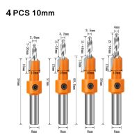 4ชิ้นชุดบิต HSS Countersink Drill ประแจและสกรูคุณภาพสูงสำหรับ Countersinking และเปิดรูในไม้และอะลูมินัมอัลลอยสกรู