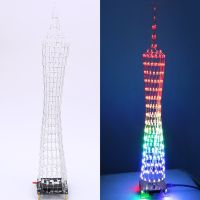 Canton Tower LED DIY ชุดที่มีสีสัน 8 โหมด LED Flashing Spectrum Display พร้อม Bluetooth Amplifier รีโมทคอนโทรล Welding Suite