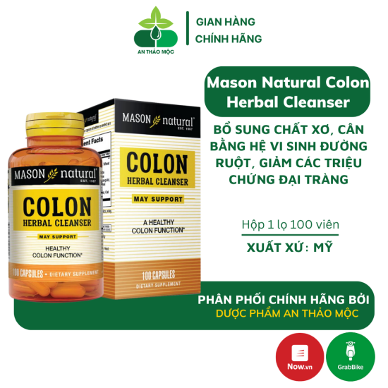 Viên uống mason natural colon herbal cleanser giúp giảm các triệu chứng - ảnh sản phẩm 1