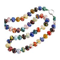 [MM75] 1ชิ้น/ล็อต Millefiori แก้ว Lampwork Murano รอบลูกปัดสร้อยคอ HOT