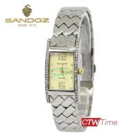 (ผ่อนชำระ สูงสุด 10 เดือน) Sandoz นาฬิกาข้อมือผู้หญิง สายสแตนเลส รุ่น SD99438AG01 (สีเงิน / หน้าปัดทอง)