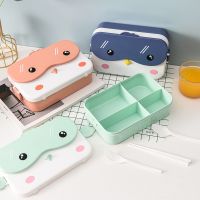 ☼﹉☋ School Kids Bento Lunch Box Rectangular Leakproof Plastic Cartoon Anime Portable Microwave Food Container School Child Lunch Box