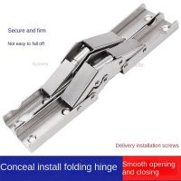 1Pc 90/180 Degree Accessories Parts Spring Folding Furniture Hinge Hole-free Hinge Foldable Desk Chair Bridge Hinges Hardware