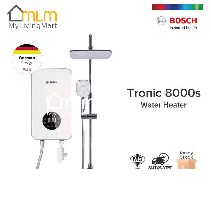Bosch Tronic 8000S – Electric Instantaneous Water Heater with DC pump and  rain shower | Lazada