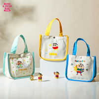 Crayon Shin-Chan Bag Kawaii Lunch Bag Cartoon Handbag Commuter ผ้าใบความจุขนาดใหญ่ Crayon Shin-Chan Bag For Office Workers