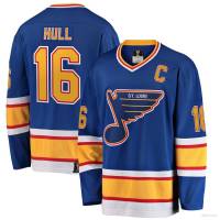 NHL ST Louis Blues Jersey Brett Hull Blue Tshirts Long Sleeve Fans Sports Tops Plus Size