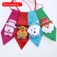 1PC Christmas Tie Sequins Santa Claus Snowman Reindeer Bear ตกแต่งคริสต์มาสสำหรับ Home Xmas Party ตกแต่งเครื่องประดับ Supply