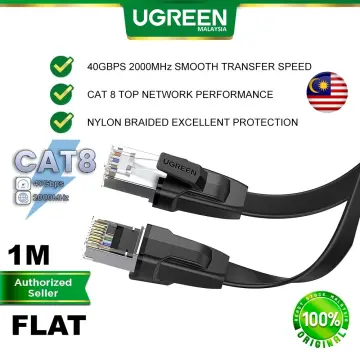 UGREEN Cat 7 Ethernet Cable RJ45 LAN Patch Cord Flat Switch Modem Smart TV  1M