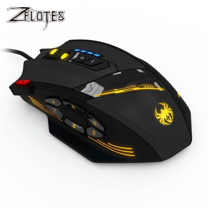 ZELOTES C12 Wired Mouse USB Optical Gaming Mouse 12 Programmable
