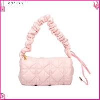 XUESHE ผ้าลายสก็อต กระเป๋านักช้อป hobos เมฆจีบ เบาะผ้าฝ้ายขนเป็ด กระเป๋า Crossbody แฟชั่นสำหรับผู้หญิง กระบอกสูบทรงกระบอก ถุงใต้วงแขน ผู้หญิงผู้หญิงผู้หญิง