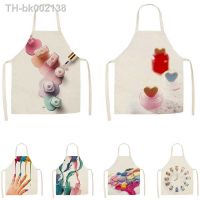 ✵►₪ Colorful Cosmetic Nail Polish Pattern Kitchen Apron Dinner Party Cooking Bib Aprons for Women Funny Pinafore Baking Accessories