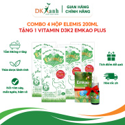 Combo 4 chai Nước tắm bé Elemis 200ml chai tặng 1 Emkao Plus hàng đã tích