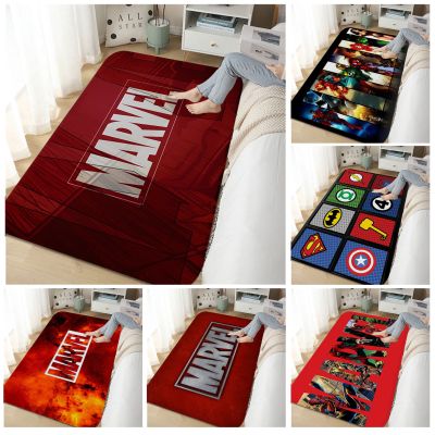 Marvel logo Room Mats Anti-slip Absorb Water Long Strip Cushion Bedroon Mat Welcome Rug Tapestries Hangings