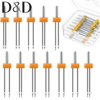 10PCS Sewing Machine Twin Needles Double Needles Pins Twin Stretch Needles with Plastic Box for Household Sewing Machine Knitting  Crochet