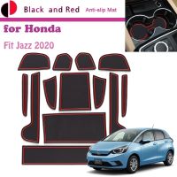 Rubber Mat Door Groove Cup for Honda Fit Jazz GR GS 4th 2020 2021 Cushion Gate Storage Slot Coaster Dust-proof Sticker Auto Part