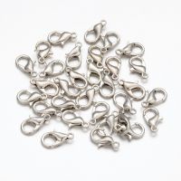 100pcs Platinum/Silver/Antique Bronze Plated Alloy Lobster Claw Clasps for DIY Metal Jewelry Nickel Free 12x6mm