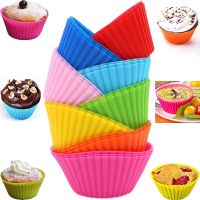 【lz】✁◊▤  12 pçs novo molde de silicone cupcake 6 pçs bolo muffin bakeware antiaderente resistente ao calor silicone reutilizável ouvir moldes de queque