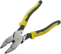 Klein Tools J213-9NECR Jouneyman Pliers Connector Crimp Side, With High-Leverage Design Featuring Crimping Die Behind Hinge, 9-Inch With Crimping