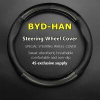 fvdbsdv Car PUleather For BYD HAN Steering Wheel Cover Leather Carbon Fit EV DM DM-i 121KM 242KM DM-p 202KM 715KM 610KM 2020 2021 2022