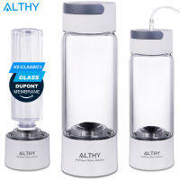 ALTHY Hydrogen Rich Water Generator Bottle - Glass Cupbody - DuPont SPE &amp; PEM Dual Chamber Maker Lonizer-อุปกรณ์สูดดม H2