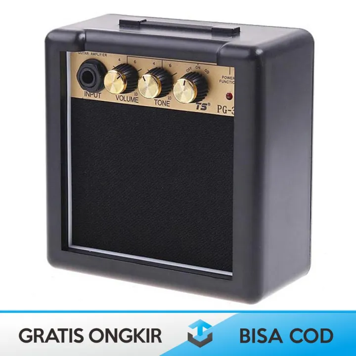 AMPLIFIER MINI PORTABLE GITAR LISTRIK 9V PG 3 W POWER SPEAKER SUPER ...