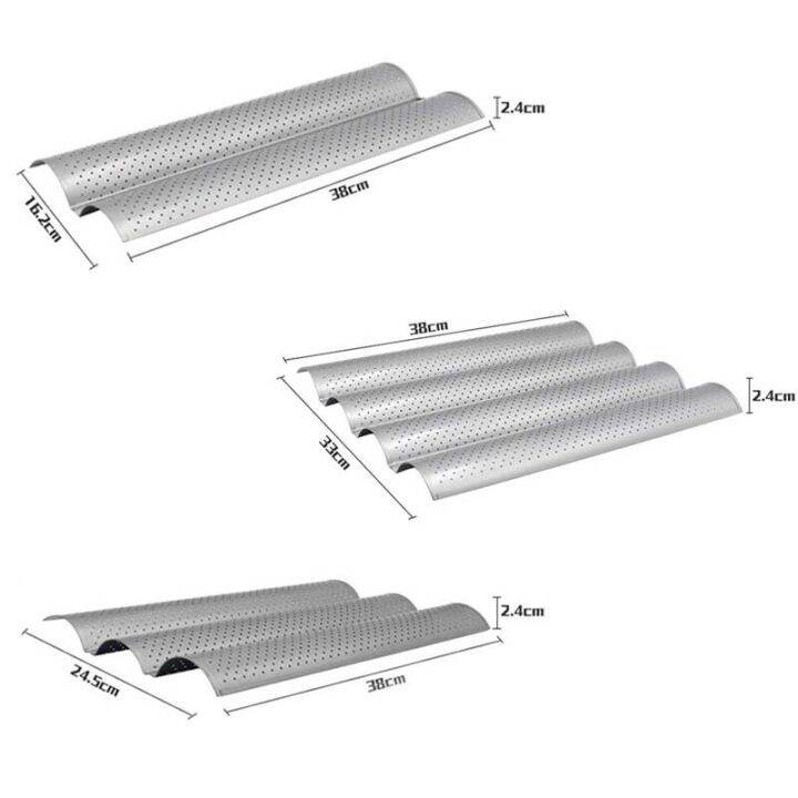 holaroom-ที่ใช้งานได้จริงแม่พิมพ์ขนมปังฝรั่งเศสขนมปังฝรั่งเศสขนมปังแม่พิมพ์ทำขนมอบถาดอบอาหารคลื่น2-3-4ช่องอุปกรณ์อบขนมขนมปัง