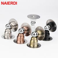 NAIERDI Stainless Steel Magnetic Nail-free Doorstop Sticker Toilet Hidden Door Holders Catch Floor Door Stops Door Hardware Door Hardware Locks